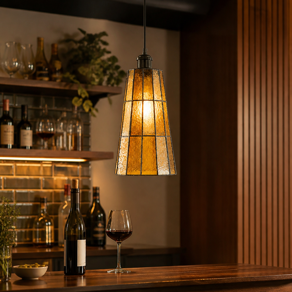 Artisan Stained Glass Tapered Pendant Light